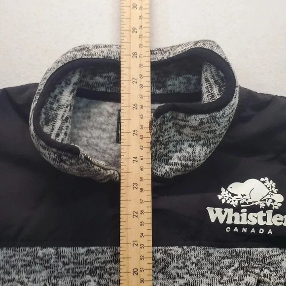 Vintage Roots Canada Men's Fleece Jacket Size Large Heather Black White Full Zip - Picture 5 of 16